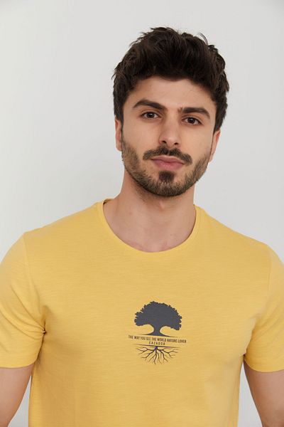 Cazador Ανδρικό μπλουζάκι με στάμπα Jazz 4170 Crew Neck