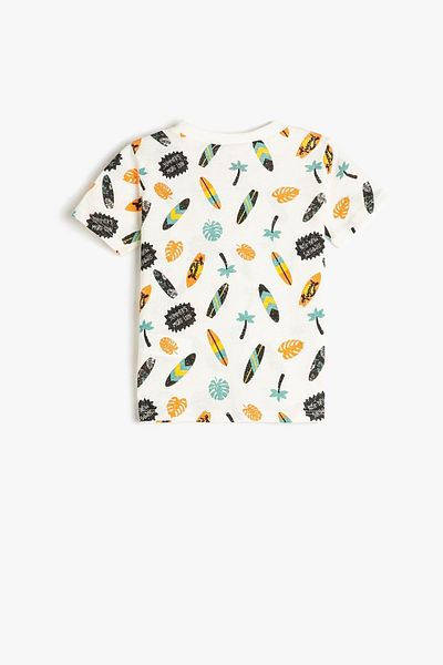 Koton Baby Boy Short Sleeve Round Neck Printed T-Shirt 3smb10163tk