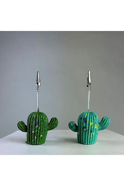 oasis decoration Ice Green Cactus Splash 2-Piece Note Holder Set