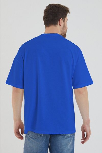 DEEPSENCE Ανδρικό μπλουζάκι Oversize Απλό Βαμβακερό Ύφασμα Μπλε Χρώμα