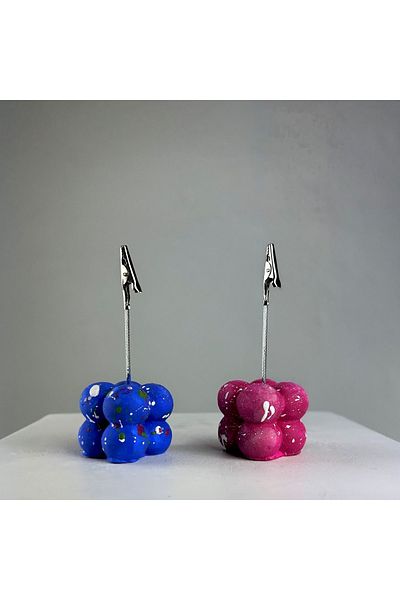 oasis decoration Fuchsia Dark Blue Bubble Splash 2-Piece Note Holder Set