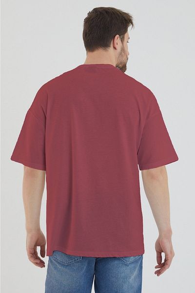 DEEPSENCE Ανδρικό μπλουζάκι Oversize απλό βαμβακερό ύφασμα Dusty Rose Χρώμα