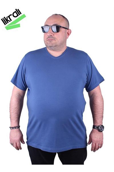 Starbattal Ανδρικό μπλουζάκι Lycra Basic με λαιμόκοψη 11170 Indigo