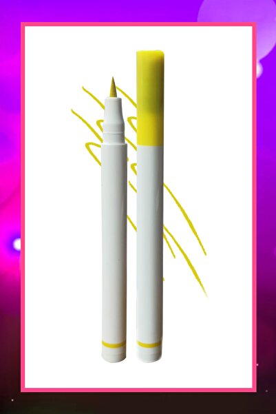 Uniquem Sarı Ultra Ince Uçlu Likit Kalem Eyeliner Sürülebilir Makyaj Göz Su Geçirmez