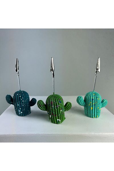 oasis decoration Green Tones Cactus Splash 3-Piece Note Holder Set