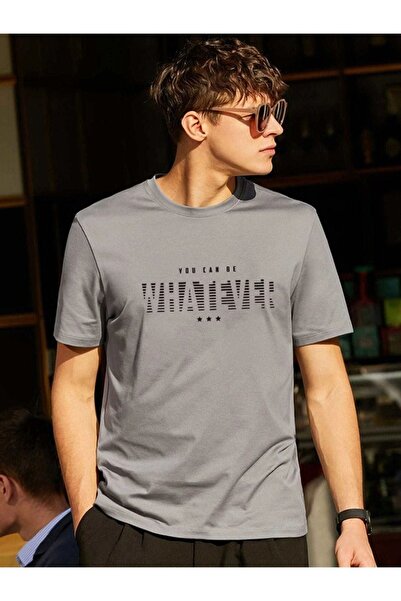 ORLONTEX Μπλουζάκι Unisex Grey Whatever Printed Oversize