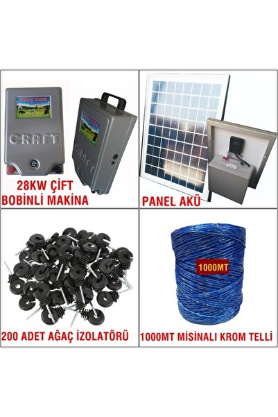 Craft Elektrikli Çit Makinası Çift Bobin Domuz Ayı Için 10 Dönüme Göre Güneş ...