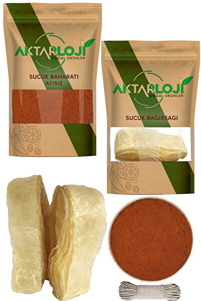 aktarloji Geleneksel Sucuk Yapımı Seti 1 Kg Kıyma Için Acısız 75 Gr Baharat Harcı Ip Ve Sucuk Bağırsağı