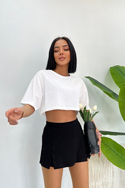Genel Markalar Capsule Comfort Kısa Kol Crop Oversize T-shirt