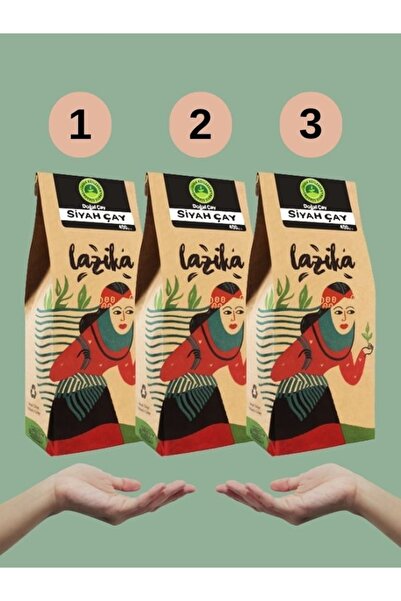 LAZİKA (3'LÜ SET) Ilk Hasat Siyah Çay 400 G, Katkısız , Doğal