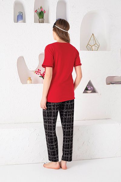 DONLİZZA 1570 Model Report Fabric Pajamas Set