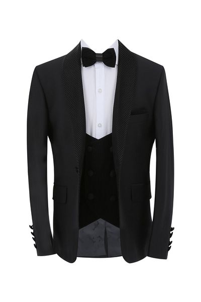 SIRRI Boy's Shawl Velvet Collar 3 Piece Suit