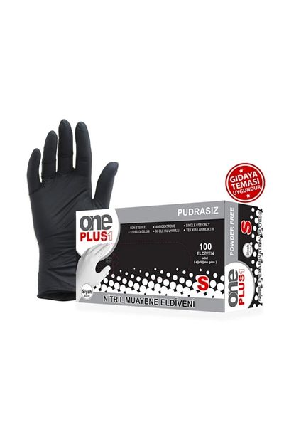 Oneplus Nitrile Gloves Black Powder Free S (20 Pack*100 Pieces)