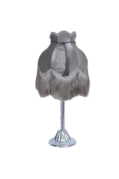 Dekovien Gray Velvet Covered Cord Decoration Bedroom for Living Room - Silver Leg Vintage Lampshade Ab0813