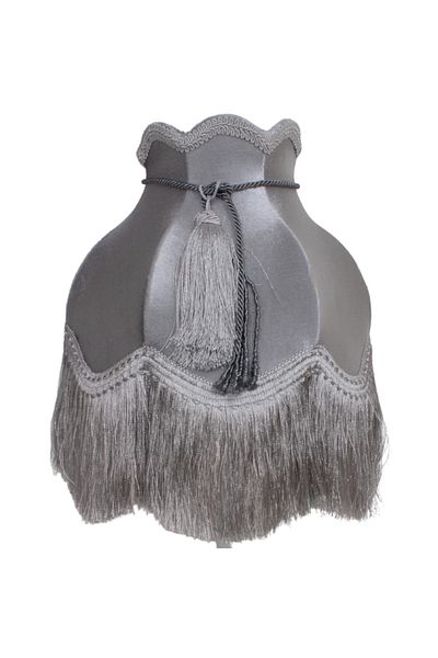 Dekovien Gray Velvet Covered Cord Decoration Bedroom for Living Room - Silver Leg Vintage Lampshade Ab0813