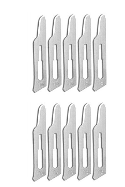 PeriStore Ahşap Heykel Oyma Neşter Sanat Yedek Bıçağı 10 Adet - 15 Numara Geçirmeli Bisturi Tipi