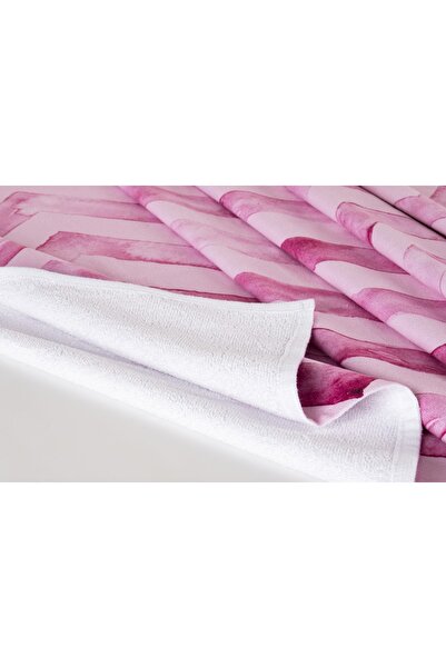 cott land Ροζ ζιγκ-ζαγκ ψηφιακή εμπριμέ πετσέτα παραλίας