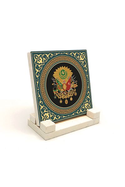 Sadrazam Ottoman Coat of Arms Printed Natural Stone Tabletop