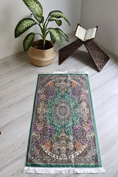 Bilenler Ipeksi Keseli Seccade Seti S1001 Yeşil