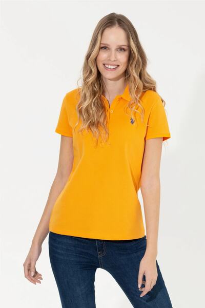 U.S. Polo Assn. Women's Dark Yellow Polo Neck T-shirt Basic