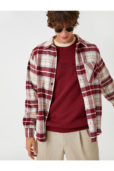 Koton Hemd - Bordeaux - Regular Fit