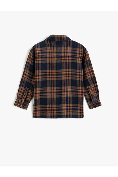 Koton Lumberjack Shirt with Double Flap Pockets Long Sleeve