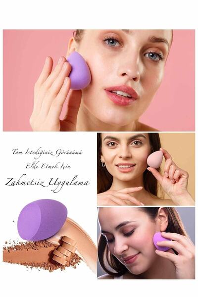 obrigado 4lü Kutulu Armut Sünger Seti Standlı Makyaj Süngeri Seti Çok Amaçlı Fondöten Kapatıcı Pudra Süngeri