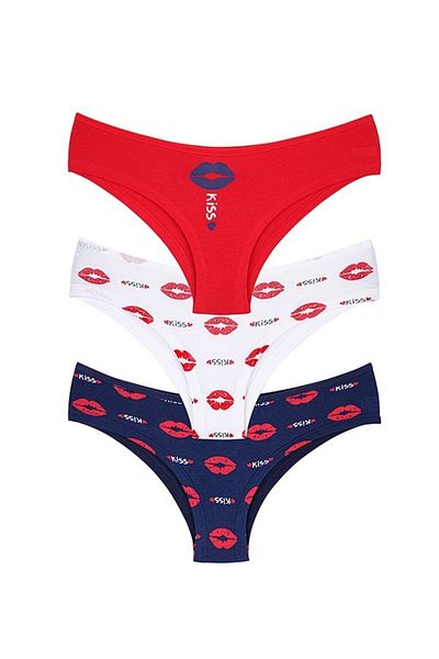 Perita.Life Women's Kiss Me (Kiss Me) Printed Hipster Shorts Panties (3 Pack)