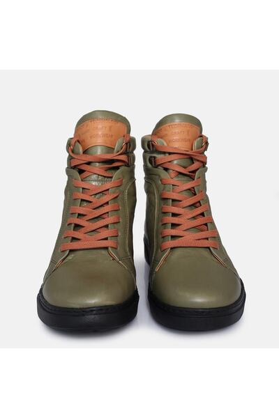 37Numara Büyük Numara Kadın Bot Hakiki Deri 41-42-43-44- Deri Yeşil