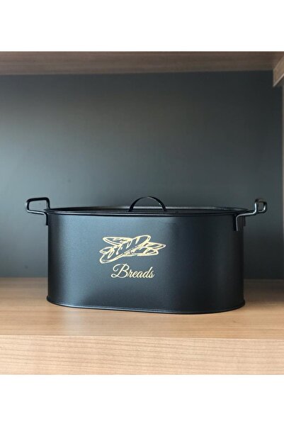 Bayev Black 2-Piece Metal Kitchen Set - Metal Potato Stove with Metal Bread Basket Compartments 6 Lt