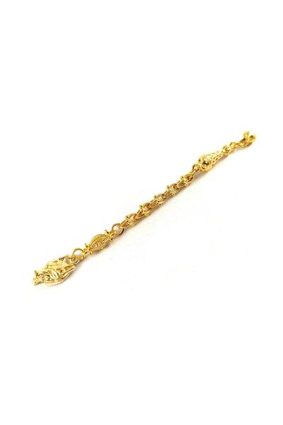 Selderesi 1 Adet Özel Tasarım Sarı Kaplama Arnavut Zincirli Tesbih Püskülü