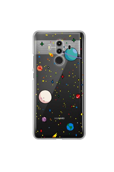 Molly Technology Huawei Mate 10 Pro Için Şeffaf Gezegen Desenli Silikon Kılıf