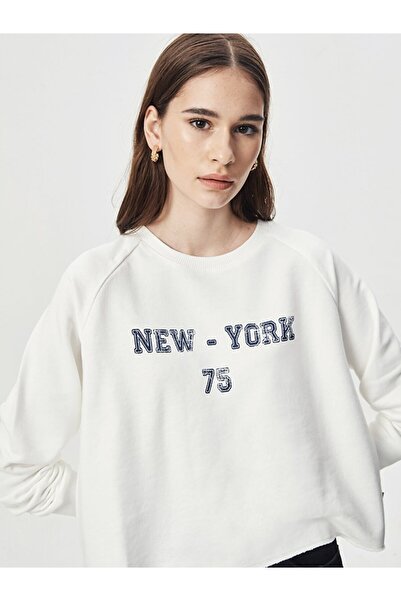 Ltb Hanorac alb cu gât rotund