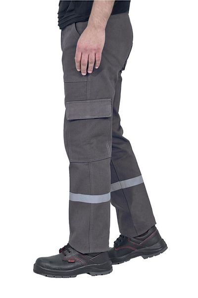 Şensel Winter Work Pants with Reflectors, Gray, Commando Pocket