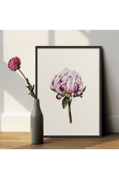 HOMEPACK Tablou cu o singura rama cu flori roz 30x40 cm 40x60 cm negru alb ra...