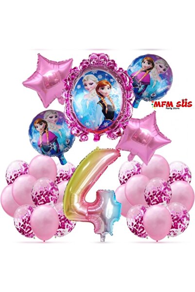 MFM Set de baloane din folie pentru ziua de naștere, cu numărul 4, pentru pet...