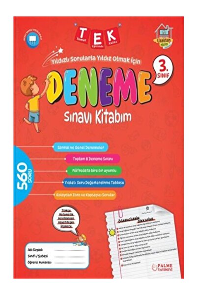 Palme Yayıncılık Palme 3.sınıf Tüm Dersler 8'li Deneme Sınavı 560 Soru