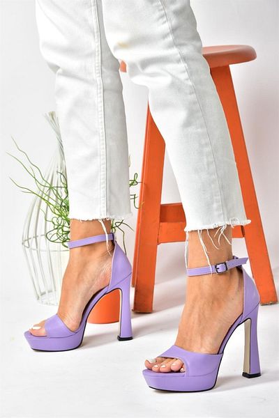 Fox Shoes Λιλά Πλατφόρμα Χοντρό Τακούνι Γυναικεία Παπούτσια K404580109