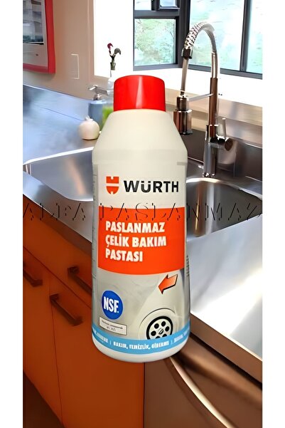 Würth Paslanmaz Çelik Yüzeyi Parlatma Temizleme Bakım Pastası 400 Ml