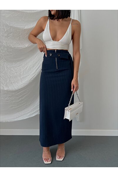 Rabury Butik Navy Blue Long Skirt