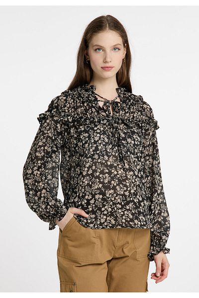 Dreimaster Vintage Ruschenbluse Brücke Port