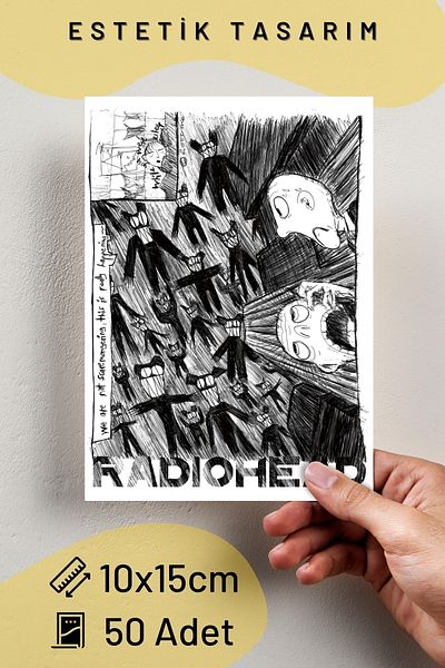 Postifull 50 Pieces of Foreign Mixed Rock Band Poster Set - 10*15 cm Collage, Box with Tape Gift