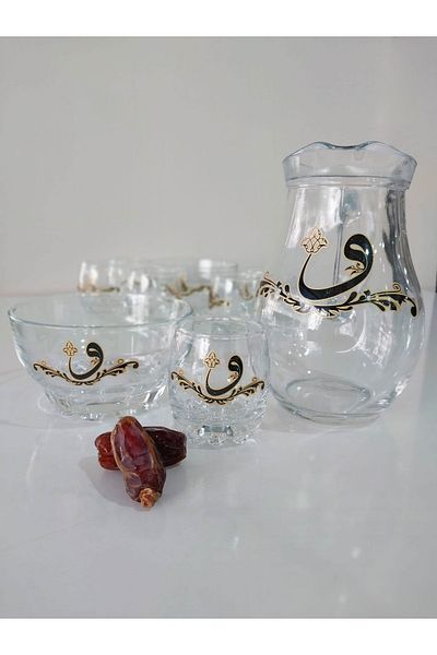 Paşabahçe Vav Pattern Glass Zamzam Set (9 PIECES)