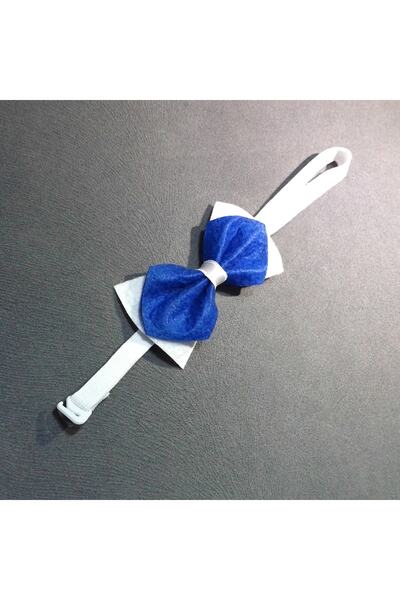 GallanD Blue White Children's Felt Double Bow Tie