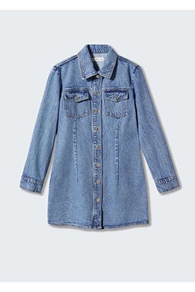 MANGO Woman Cepli Denim Elbise