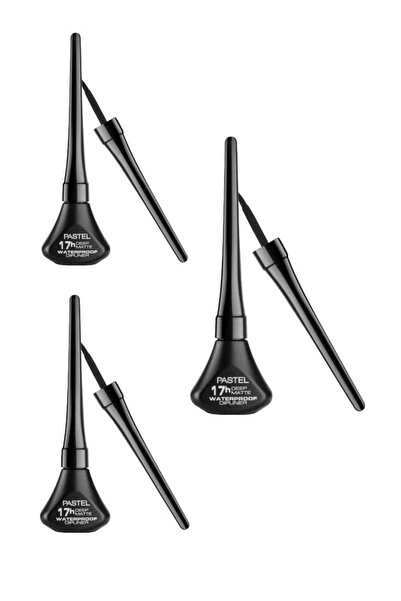 Pastel 3 Adet Suya Dayanıklı Siyah Waterproof Dipliner 17h Deep Matte Waterproff Dipliner 4,5 Ml