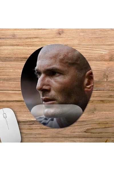Pixxa موديل لوحة ماوس Zinedine Zidane مطبوعة بمسند للمعصم - 3 بيضاوي