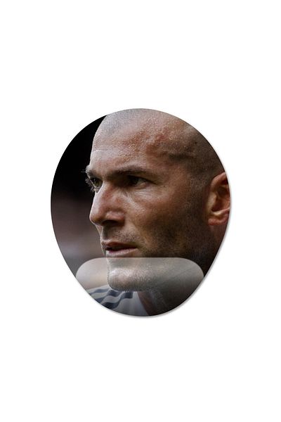 Pixxa موديل لوحة ماوس Zinedine Zidane مطبوعة بمسند للمعصم - 3 بيضاوي