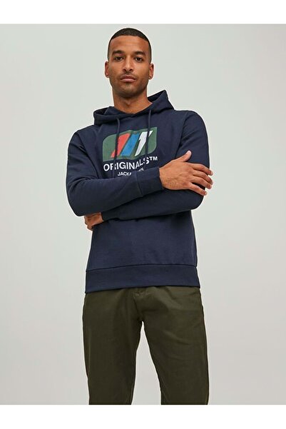 Jack & Jones Jack Jones 12216046 Jcokım 3 Смугастий капюшон. Світшот - Синій - M - St05218-lacivert-m