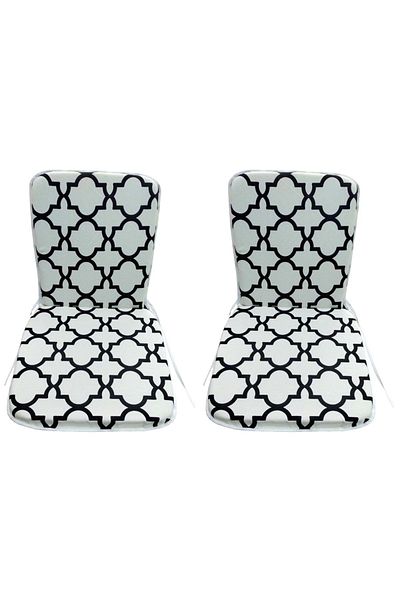 Mandaş 2 τεμάχια Midi Chair Cushion, Garden Chair Cushion-δαμασκηνό Μαύρο